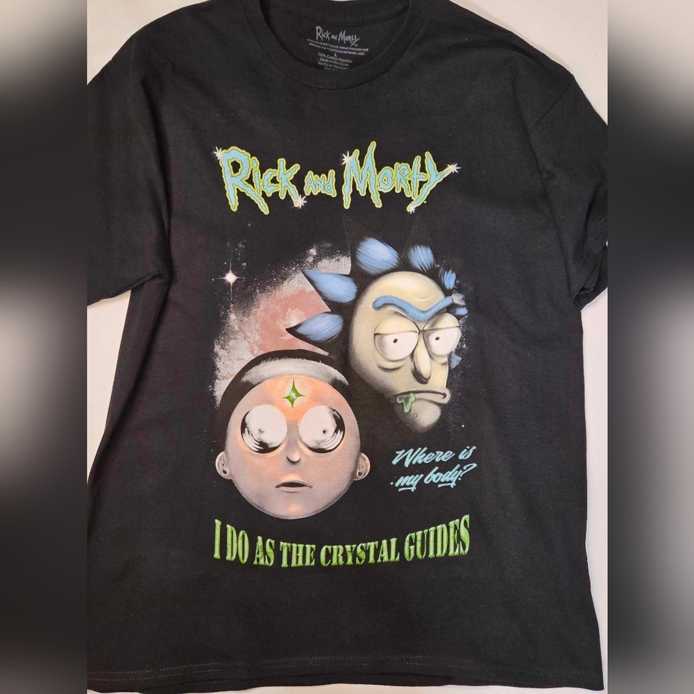 Rick And Morty Cartoon Network T-Shirt Mens Large Graphic Cartoon Casua Tee NEW - Picture 3 of 7